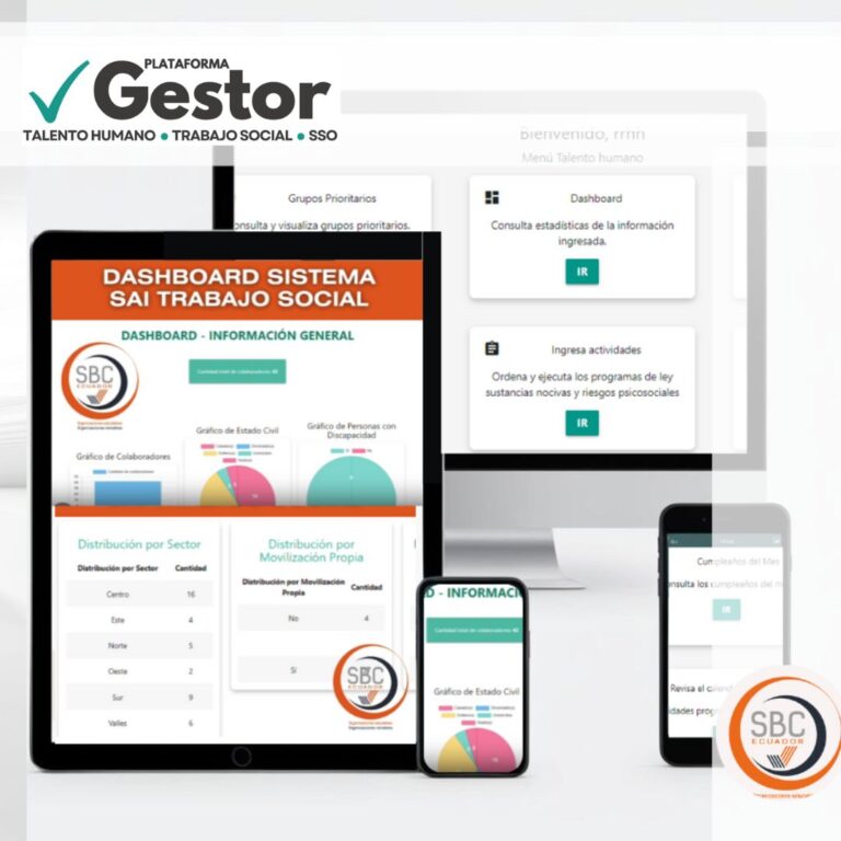 Sistema en línea y aplicación web para talento humano, trabajo social y salud ocupacional